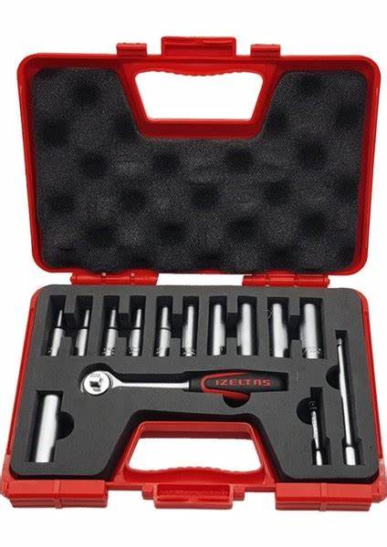 iZELTAŞ 1/4" DERiN LOKMA ANAHTAR TAKIMI 14 PARÇA