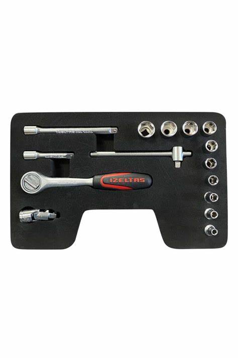 iZELTAŞ 1/4'' ALTI KÖŞE LOKMA ANAHTAR TAKIMI 15 PARÇA