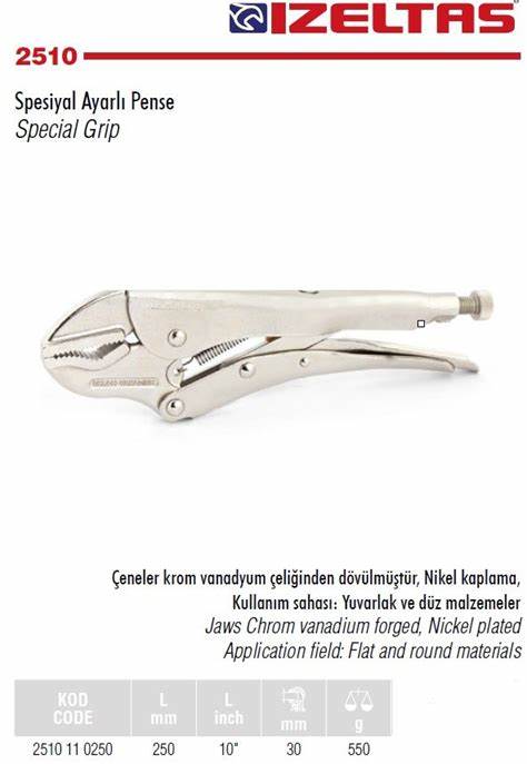 iZELTAŞ SPECIAL AYARLI PENSE 250 MM