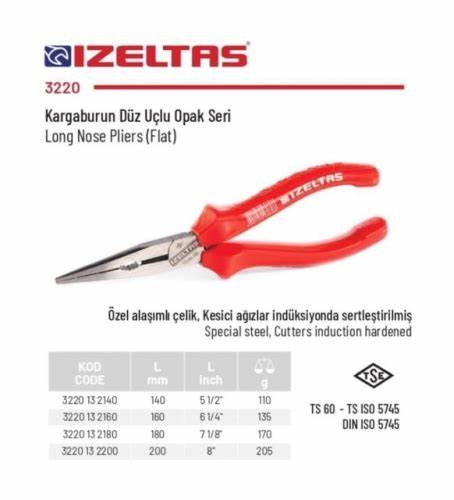 iZELTAŞ 160 MM  KARGABURUN DÜZ UÇLU OPAK