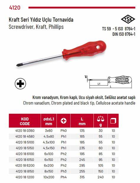 iZELTAŞ KRAFT SERi YILDIZ UÇLU TORNAVIDA 6X150