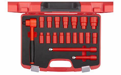19 Parça 1/2" 1000V 6 Köşe Lokma Takımı