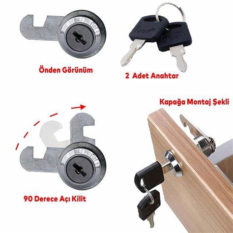 CANEX MANDALLI ÇEKMECE KiLiDi NiKEL 25 MM