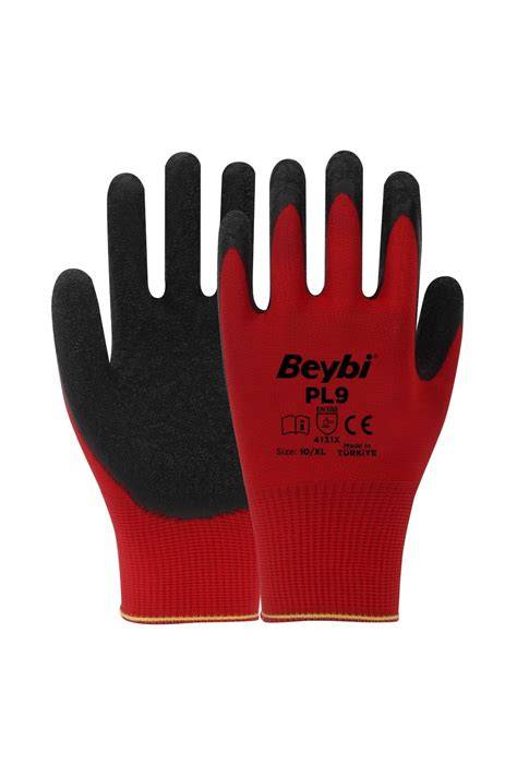 BEYBi PL9 NiTRiL ELDiVEN KIRMIZI-SiYAH NO:9