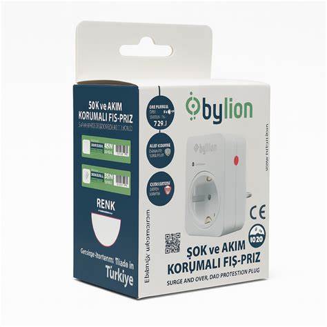 BYLiON ŞOK VE AKIM KORUMALI FiŞ PRiZ SiYAH 720J