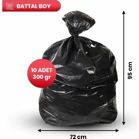 ÇÖP TORBASI BATTAL BOY SiYAH 300GR 72X95 CM(10 LU)