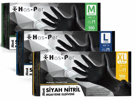 HASPET SiYAH PUDRASIZ NiTRiL MUAYENE ELDiVENi L