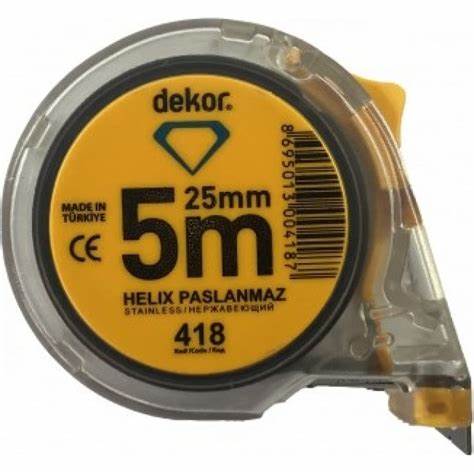 HASSAN ŞERiT METRE HELiX PASLANMAZ 5X25 KOD:418