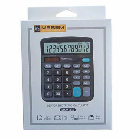 MEŞEM HESAP MAKiNESi 12 HANE KÜÇÜK BOY KOD:MSM837