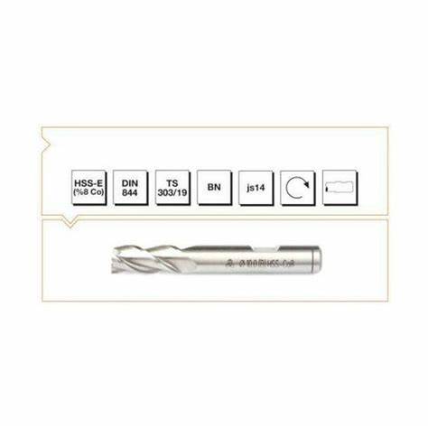 MTE HSSE PARMAK FREZE KISA DIN844 12 MM 276181200