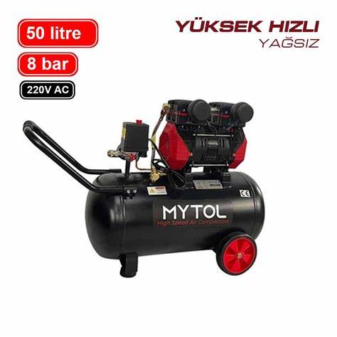MYTOL YÜKSEK HIZLI YAĞSIZ KOMPRESÖR 1.5 HP 50 LT