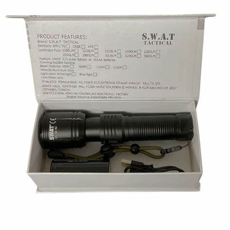 SWAT LED FLASHLIGHT ŞARJLI 20W 2000 LÜMEN US-GS02