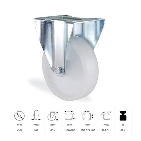 KAMA POLYAMiD BEYAZ TEKER SABiT 200 MM (RMB200i)