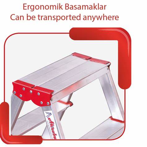 AKROBAT ALÜMiNYUM ÇiFT ÇIKIŞLI MERDiVEN 3 LÜ