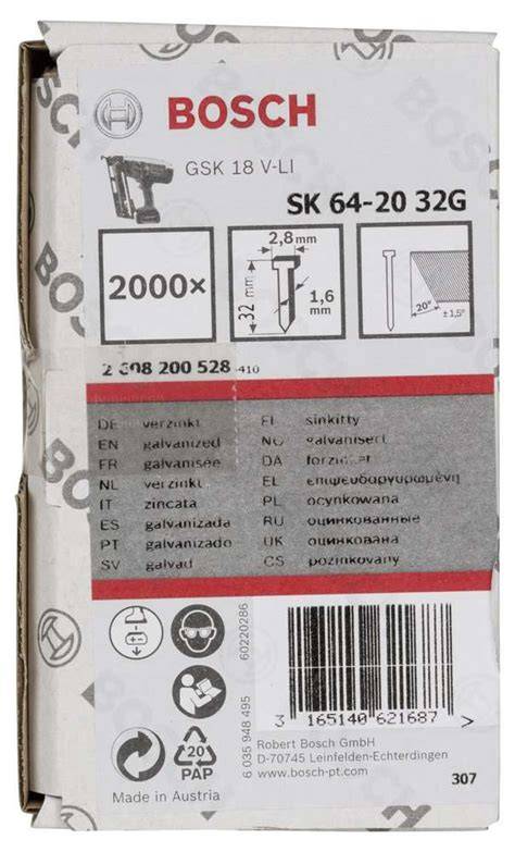 BAŞSIZ ÇiVi 20ᵒ 32 MM GALVANiZLi 2000Li