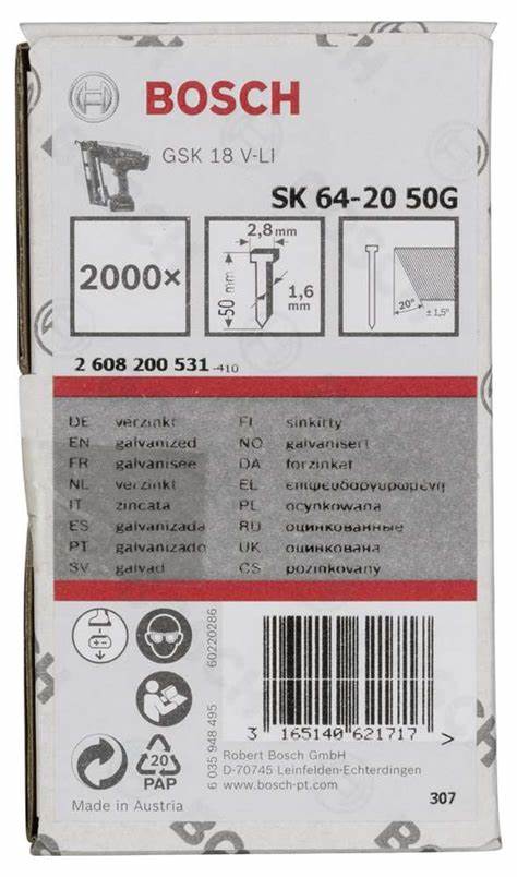 BAŞSIZ ÇiVi 20ᵒ 50 MM GALVANiZLi 2000Li