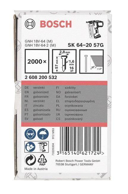 BAŞSIZ ÇiVi 20ᵒ 57 MM GALVANiZLi 2000Li