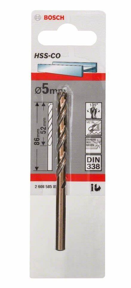 HSS-Co Metal Matkap Ucu 5*86 mm 10lu