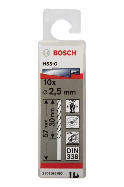 HSS-G Metal Matkap Ucu 2,5*57 mm 10lu