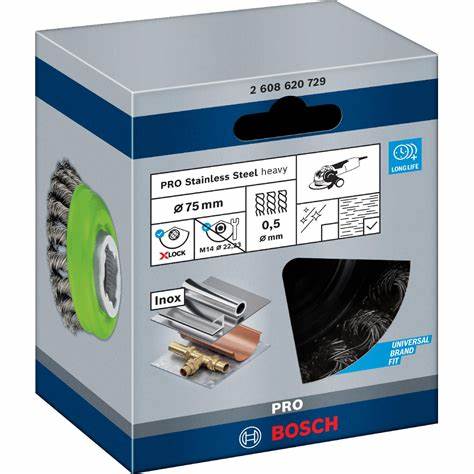 PRO SS Clean X-LOCK Burgulu Fırça 75*0,5
