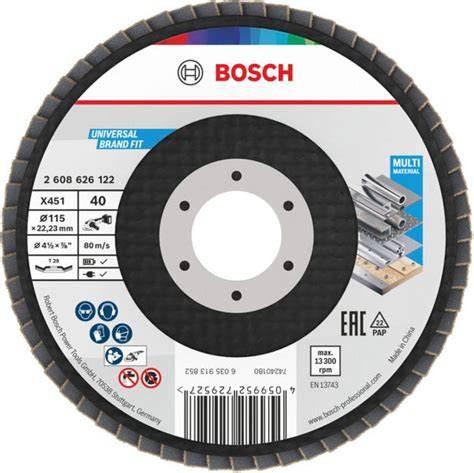 BOSCH X451 115MM 40K FLAP DiSK 15Li
