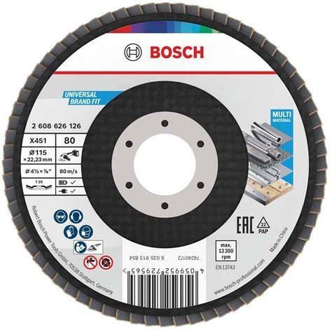 BOSCH X451 115MM 80K FLAP DiSK 15Li