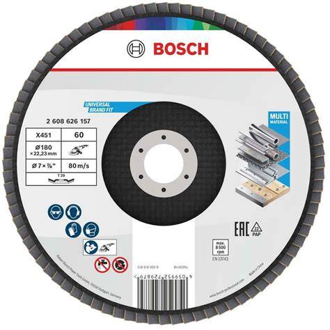 BOSCH X451 180MM 60K FLAP DiSK 15Li