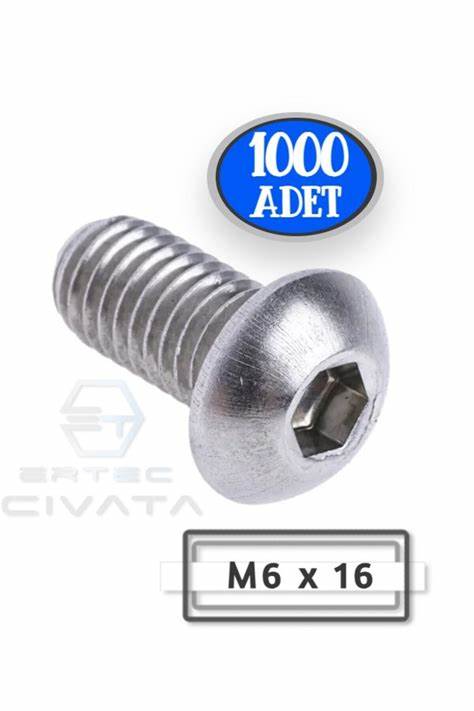 MERCiMEK BAŞLi GÖMME ViDA M6X16-8.8-H