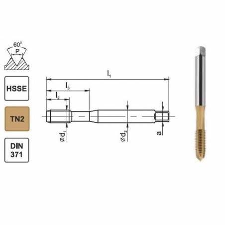HSSE TIN DIN371/B MAK.KLZ M6 (6H)-NEPTÜN