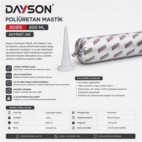 DAYSON POLİÜRETAN MASTİK 600 ML GRİ