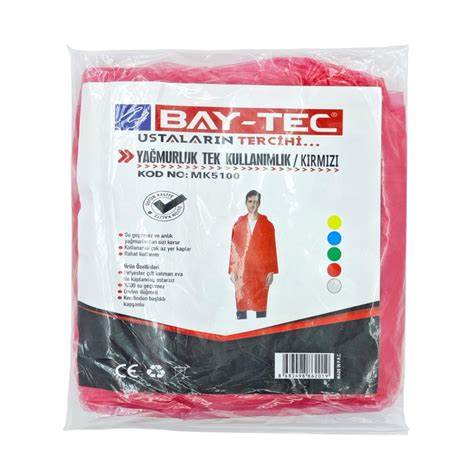 BAYTEC MK5100 TEK KULLANIM YAĞMURLUK KIRMIZI