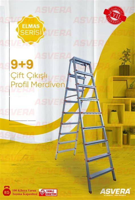 PROFİL MERDİVEN ÇİFT ÇIKIŞLI 9 BASAMAKLI