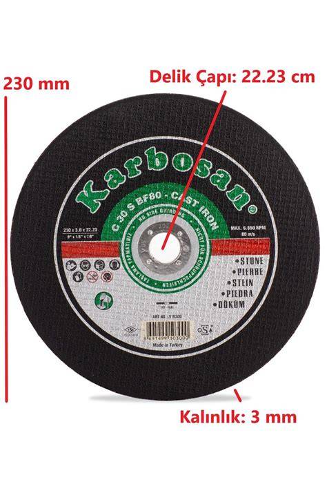 KARBOSAN SC MERMER KESME 230X3.0X22 (910340)