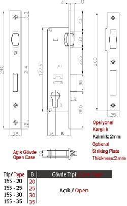 KALE SİL.DAİRE KİLİDİ MAKARALI 155/25 MM NİKEL