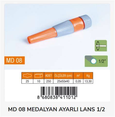 MEDALYAN PLASTİK AYARLI LANS 1/2" MD-08