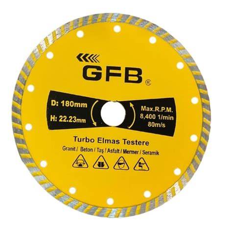 GFB TURBO ELMAS MERMER GRANİT KESME 180 MM 2386