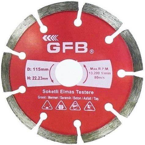 GFB SOKETLİ ELMAS BETON-MERMER KESME 115 MM