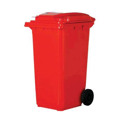 NOSSA PLASTİK TEKERLEKLİ ÇÖP KOVASI 120 LT KIRMIZI