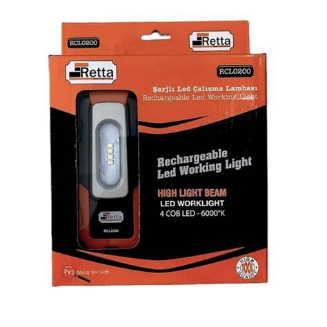 RETTA RCL0200 ŞARJLI LED ÇALIŞMA LAMBASI 200 LÜMEN