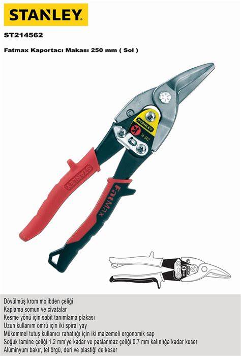 STANLEY KAPORTACI MAKASI 250 MM SOL KOD:2-14-562