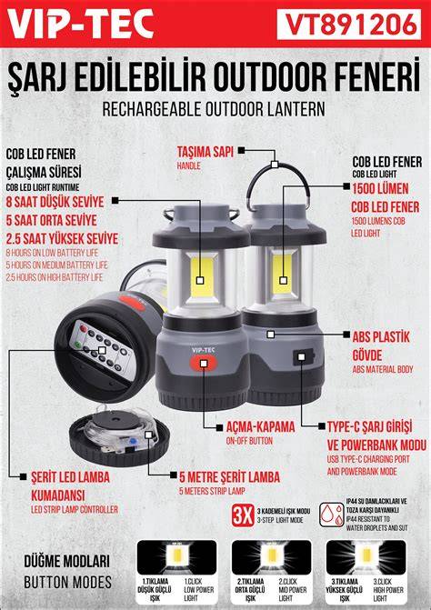 VİPTEC VT891220 SİNEK ÖLDÜRÜCÜ KAMP LAMBASI ŞARJLI