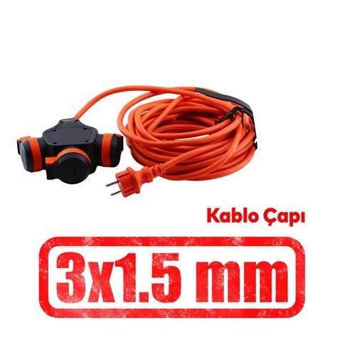 BYLİON KAPAKLI UZATMA FİŞ PRİZ 10 M 3x1,5 10315-F