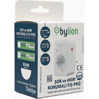 BYLİON ŞOK VE AKIM KORUMALI FİŞ PRİZ BEYAZ 720J
