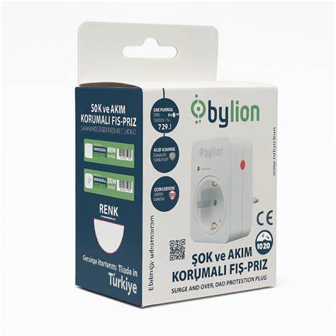 BYLİON ŞOK VE AKIM KORUMALI FİŞ PRİZ SİYAH 720J