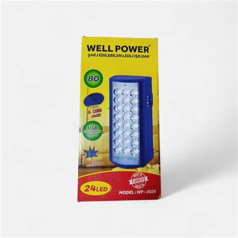 WELLPOWER 24 LEDLİ SARJ EDİLEBİLİR IŞILDAK 80 SAAT