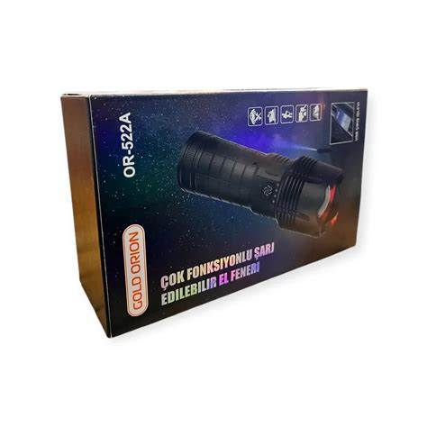 GOLD ORION FONKSİYONLU EL FENERİ ŞARJLI ZOOMLU2208