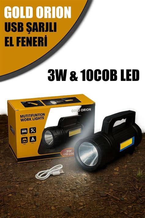GOLD ORION MIK.YAN LEDLİ ŞARJLI EL FENERİ KM-107