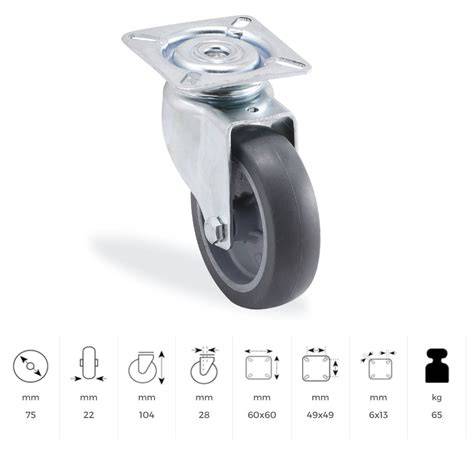 SERVİS TEKERİ GRİ DÖNER 75 MM (702 MTB 075)