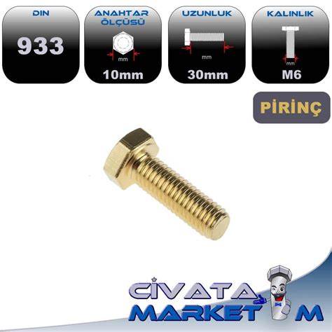 KAPLAMALI CİVATA M6X30