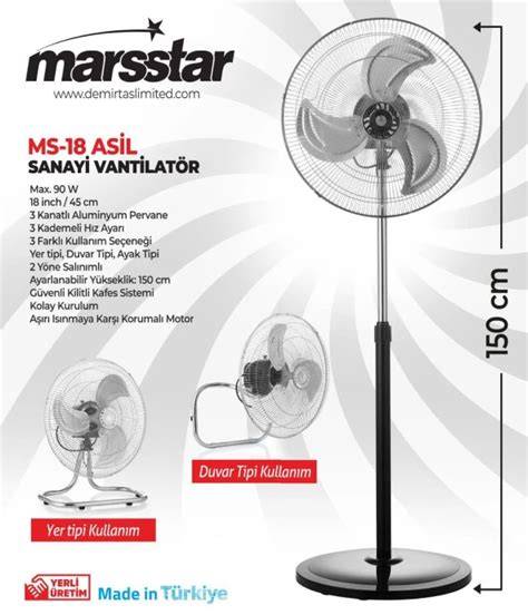 MARSSTAR MS-18 ASİL SANAYİ TİPİ VANTİLATÖR